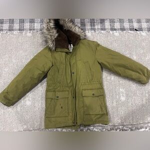 Crewcuts olive green parka winter jacket mens small